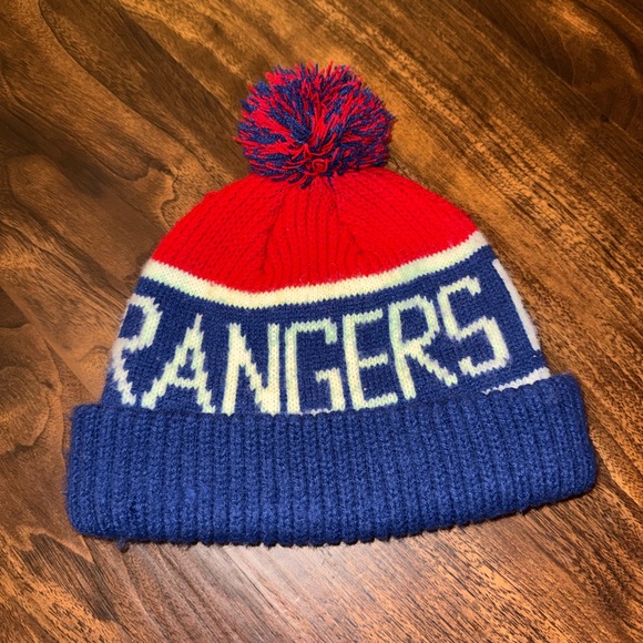 47 Brand New York Rangers Blue and Red Knit Beanie - Picture 2 of 3